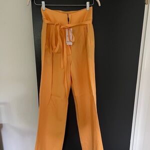NWT. Reiss Clemmie High Waisted Linen Tie Trousers